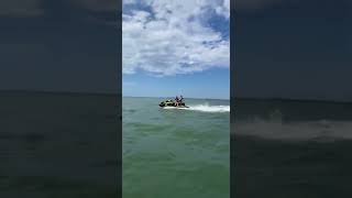 Doing turns on a jetski