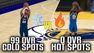 99 OVERALL W/ COLD SPOTS VS 0 OVERALL W/ HOT SPOTS SHOOTING COMPETITION! NBA 2K17 GAMEPLAY!