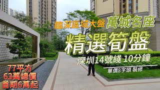 惠陽淡水二手房|臨深熱門樓|萬城77平方帶裝修|總價63萬|單價7字頭|周邊配套成熟|交通方便|10分鐘到達深圳14號綫|社區入住率高