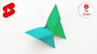 Mariposa de Papel, RÁPIDO y Muy Fácil de Hacer - Manualidades en Origami DIY 🦋 #Shorts