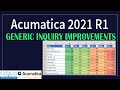 Acumatica 2021 R1 - Generic Inquiry Improvements