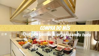 Compra do mês, quanto gastei, organizando a geladeira e despensa