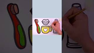 How To Draw A Toothbrush And Toothpaste #sherrydrawings #shorts #drawapicture  #huongdanve