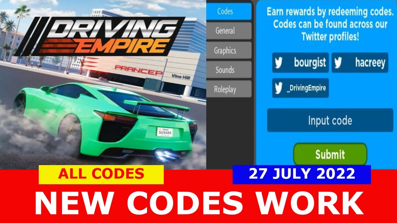 *ALL CODES WORK* [BIG UPDATE!] Driving Empire ROBLOX | 27 JULY 2022 ...