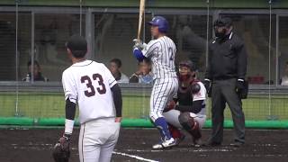 【2019春季オープン戦/タイムリーヒット】2019/02/20立正大新4年生・平田 巧(立正大淞南高)