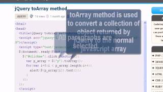 JQUERY Tutorial : jQuery toArray method