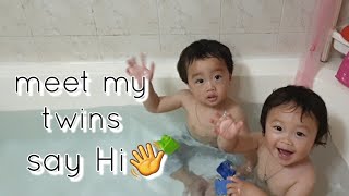 Korean twins vlog #26 | Twins enjoying bath time 2020.04.24