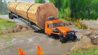 Amazing MASSIVE Oversized Loads Cross the Most Dangerous Routes! - Spintires Mudrunner 2018