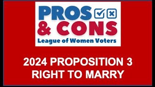 State Prop 3 - Constitutional Right to Marry