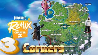 3 corners challenge in Fortnite