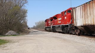 CP 7039 sd70acu trails on CP 686 at County Road G Caledonia wi