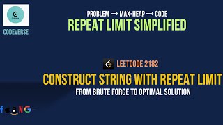**Max-Heap Solution | Construct String With Repeat Limit | Step-by-Step + Timestamps 🔥**