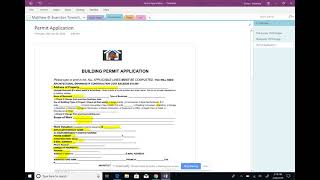 Filling out a permit application