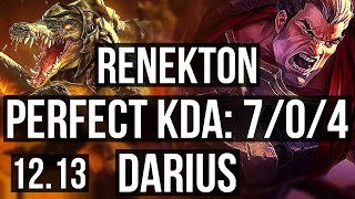 RENEKTON vs DARIUS (TOP) | 7/0/4, Godlike, 900K mastery | EUW Diamond | 12.13