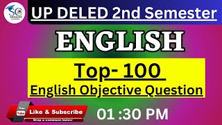 UP Deled 2nd Semester English Objective Question Class || Deled 2nd Semester English MCQ Class 2025