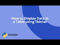 How to Display Data in a Table using Tkinter