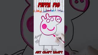 How to draw Peppa Pig for Kids|#shorts#satisfying #youtubeshorts#drawingforkids #peppapig #coloring