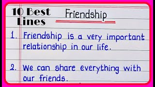 10 Lines Essay On Friendship in English || Essay on friendship day ||  Friendship