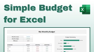 How to Build a Simple Budget in Excel