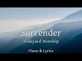 Surrender - Vineyard Worship - Piano Instrumental Cover - Lyric Video - Marc James