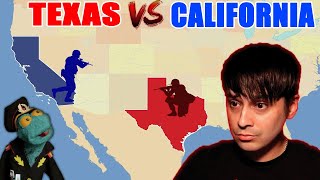 American Texan Reacts to Texas vs California: Who'd win a hypothetical war? | Binkov's Battlegrounds