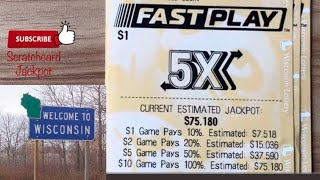PROGRESSIVE JACKPOT $1 FAST PLAY 💨 WISCONSIN LOTTERY INSTANT GAME