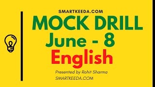 Mock Drill 8 of June in English SBI PO | IBPS PO | Clerk Main | CLAT | NRA CET | SSC | Bank GK.