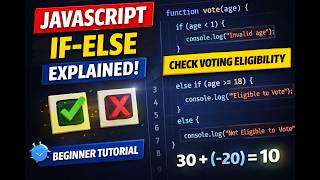 JavaScript If-Else Explained | Check Voting Eligibility (Beginner Tutorial)