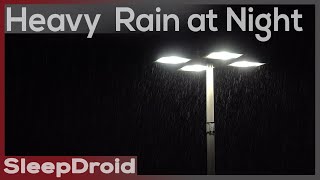 ►Hard Rain at Night by a Streetlight ~ Rain sounds for sleeping. ~ No thunder (Lluvia) (Chuva)
