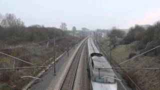 2x TGV Sud-Est at full speed with horn! [HD]