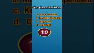 Python identifier mcq question | Smooth learning adda #python #introduction #tutorial #beginners