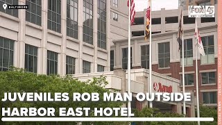 Juveniles rob man outside Harbor East hotel, police confirm