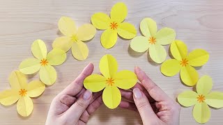 【折り紙】実に簡単な菜の花✨How to make paper Canola Flower#Rapeseed#유채꽃#油菜花#花#फूल#折り方#おりがみ#origami#摺紙#종이#easy#diy