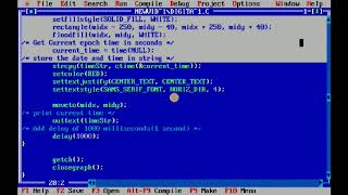 C program to make a digital clock using graphics. || Sd Code