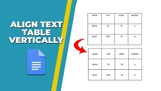 How to align text in Google Docs table vertically