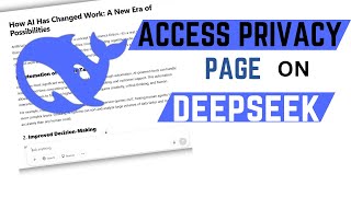 How To Access Privacy Page On Deepseek