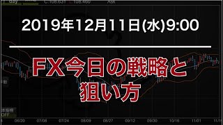 2019年12月11日(水曜日)9:00FX今日の戦略と狙い方