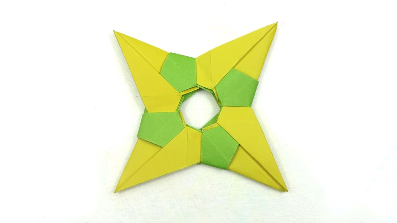 How To Make 4 Pointed Paper Ninja Star - Easy Origami Ninja Star - YouTube