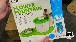 Catit Flower Fountain - UNBOX, SETUP \u0026 Get Your Cats Used To It :)