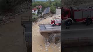 Drone video shows damage after Greece hit by Storm Daniel #greece #weather #news
