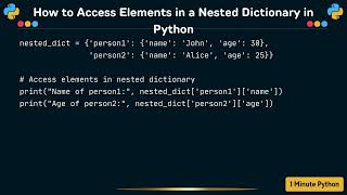 How to Access Elements in a Nested Dictionary in Python