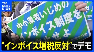 「インボイス増税反対」国会前でデモ　全国約20か所でも同時に実施｜TBS NEWS DIG