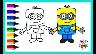 Learn how to draw a Minion step-by-step tutorial for kids