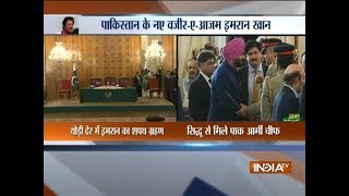 Navjot Singh Sidhu meets Pak Army Chief at Imran Khan's oath-taking ceremony