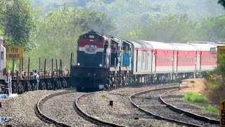 Superstorm Goa Rajdhani : Firing RTM Alco Twins with Madgaon Rajdhani Express : Konkan Railway