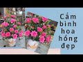 Cắm hoa lụa trang trí tết| Cắm bình hồng cực dễ| Ngọc Khuyên flower