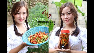 Survival skill - beautiful girl make fermented pickled chili peppers | Hmong Lao Style