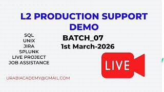 L2 JAVA APPLICATION/PRODUCTION SUPPORT Training DEMO Batch_07 #splunk #sql #Java#jira #l2