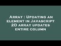 Array : Updating an element in Javascript 2D array updates entire column