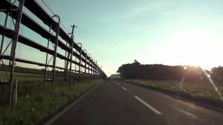 北海道中標津 夜明け前の開陽台〜北19号線 車載動画 2010.08.06